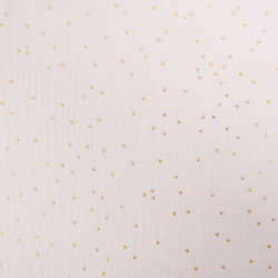 Double Gaze Pois Dorés Rose Pâle - Maison Klem