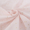Double Gaze Pois Dorés Rose Pâle - Maison Klem