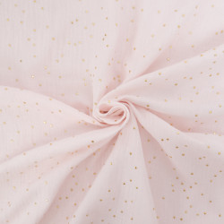Double Gaze Pois Dorés Rose Pâle - Maison Klem
