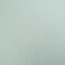 Double Gaze Pois Dorés Vert Amande - Maison Klem