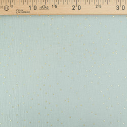 Double Gaze Pois Dorés Vert Amande - Maison Klem