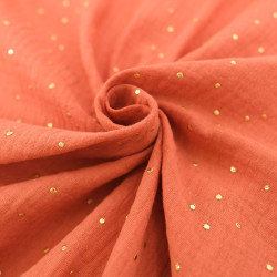 Double Gaze Pois Dorés Tomette - Maison Klem