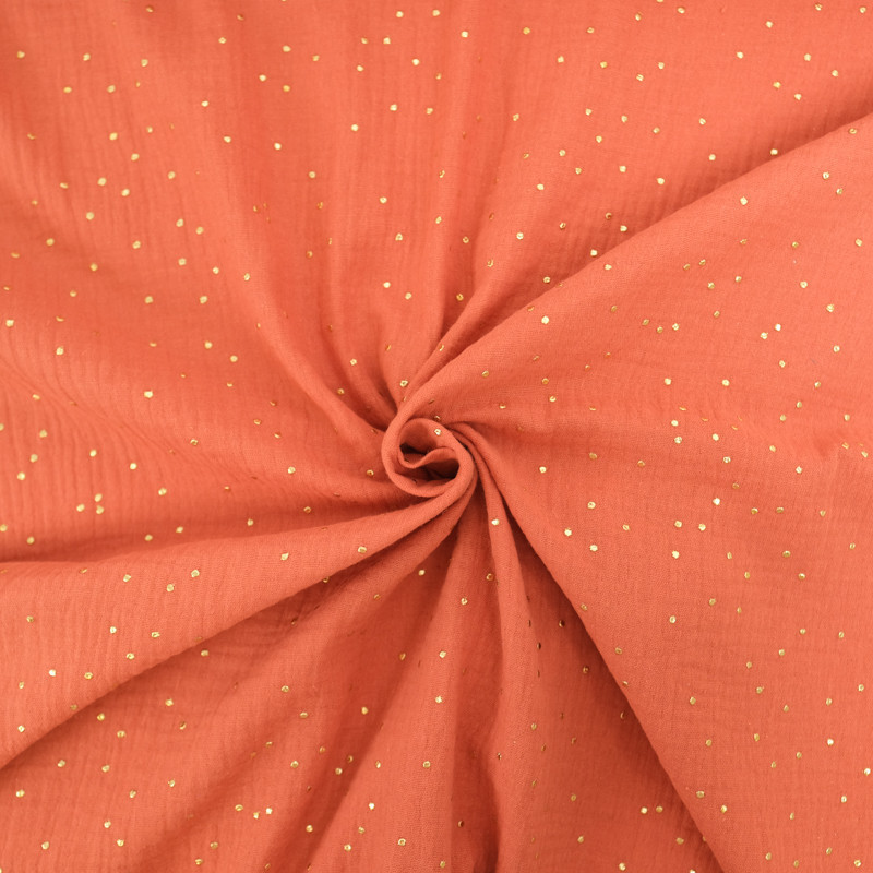 Double Gaze Pois Dorés Tomette - Maison Klem