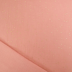 Double Gaze Pois Dorés Marsala - Maison Klem