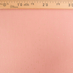 Double Gaze Pois Dorés Marsala - Maison Klem