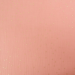 Double Gaze Pois Dorés Marsala - Maison Klem