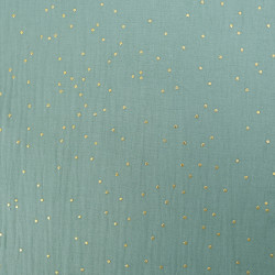 Double Gaze Pois Dorés Eucalyptus - Maison Klem