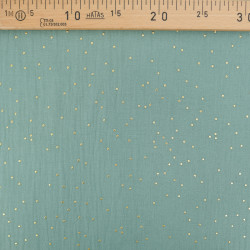 Double Gaze Pois Dorés Eucalyptus - Maison Klem