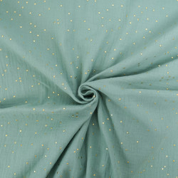 Double Gaze Pois Dorés Eucalyptus - Maison Klem