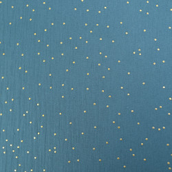 Double Gaze Pois Dorés Paon - Maison Klem