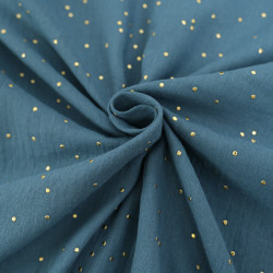 Double Gaze Pois Dorés Paon - Maison Klem