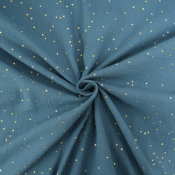 Double Gaze Pois Dorés Paon - Maison Klem