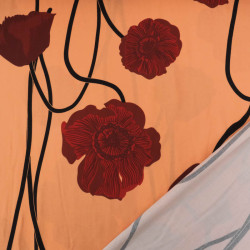 Popeline de Viscose Imprimée Tallia Prune - Maison Klem