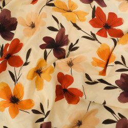 Popeline de Viscose Imprimé Ella Tangerine - Maison Klem