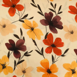 Popeline de Viscose Imprimé Ella Tangerine - Maison Klem