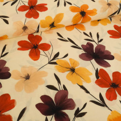 Popeline de Viscose Imprimé Ella Tangerine - Maison Klem