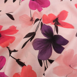 Popeline de Viscose Imprimé Ella Violine - Maison Klem