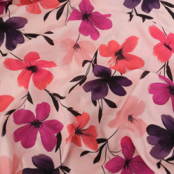 Popeline de Viscose Imprimé Ella Violine - Maison Klem