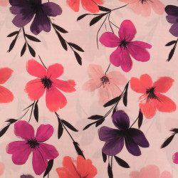 Popeline de Viscose Imprimé Ella Violine - Maison Klem