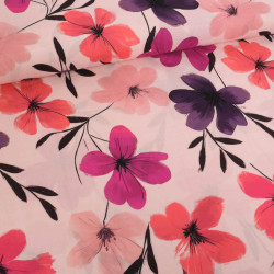 Popeline de Viscose Imprimé Ella Violine - Maison Klem