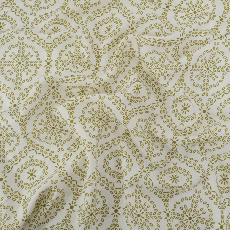 Popeline de Viscose Imprimé Atlas Vert - Maison Klem