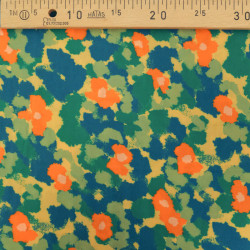 Popeline de Viscose Imprimé Maggie Orange - Maison Klem