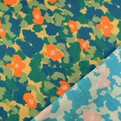 Popeline de Viscose Imprimé Maggie Orange - Maison Klem