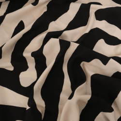 Popeline de Viscose Imprimé Alba Noir Lin - Maison Klem