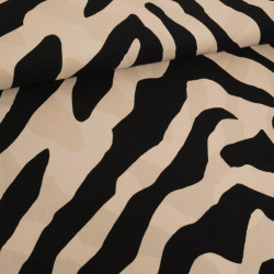 Popeline de Viscose Imprimé Alba Noir Lin - Maison Klem