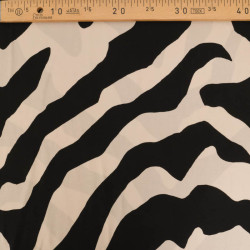 Popeline de Viscose Imprimé Alba Noir Lin - Maison Klem