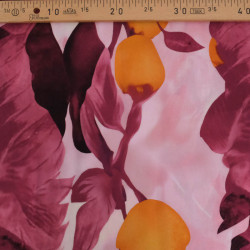 Popeline de Viscose Imprimé Orchid Prune - Maison Klem