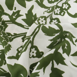 Popeline de Viscose Imprimé Namia Vert Sapin - Maison Klem