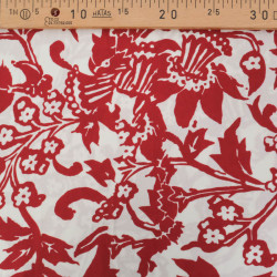 Popeline de Viscose Imprimé Namia Bordeaux - Maison Klem