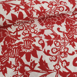 Popeline de Viscose Imprimé Namia Bordeaux - Maison Klem