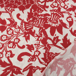 Popeline de Viscose Imprimé Namia Bordeaux - Maison Klem