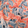 Popeline de Viscose Imprimé Lula Bleu Orange - Maison Klem
