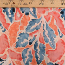 Popeline de Viscose Imprimé Lula Bleu Orange - Maison Klem