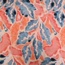 Popeline de Viscose Imprimé Lula Bleu Orange - Maison Klem