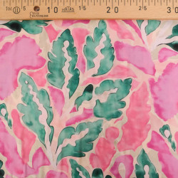 Popeline de Viscose Imprimé Lula Vert Rose - Maison Klem