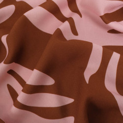 Popeline de Viscose Imprimé Tilly Cacao Rose - Maison Klem