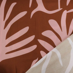 Popeline de Viscose Imprimé Tilly Cacao Rose - Maison Klem