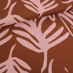 Popeline de Viscose Imprimé Tilly Cacao Rose - Maison Klem