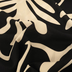 Popeline de Viscose Imprimé Tilly Noir Ecru - Maison Klem