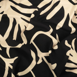 Popeline de Viscose Imprimé Tilly Noir Ecru - Maison Klem