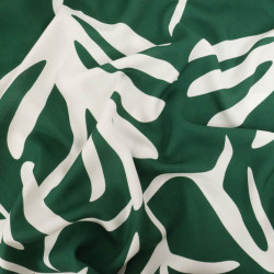 Popeline de Viscose Imprimé Tilly Vert Blanc - Maison Klem