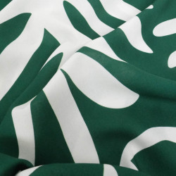 Popeline de Viscose Imprimé Tilly Vert Blanc - Maison Klem
