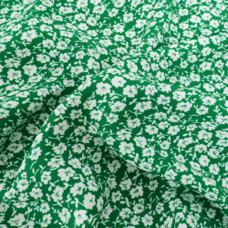 Popeline de Viscose Imprimé Tany Vert - Maison Klem