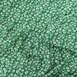 Popeline de Viscose Imprimé Tany Vert - Maison Klem