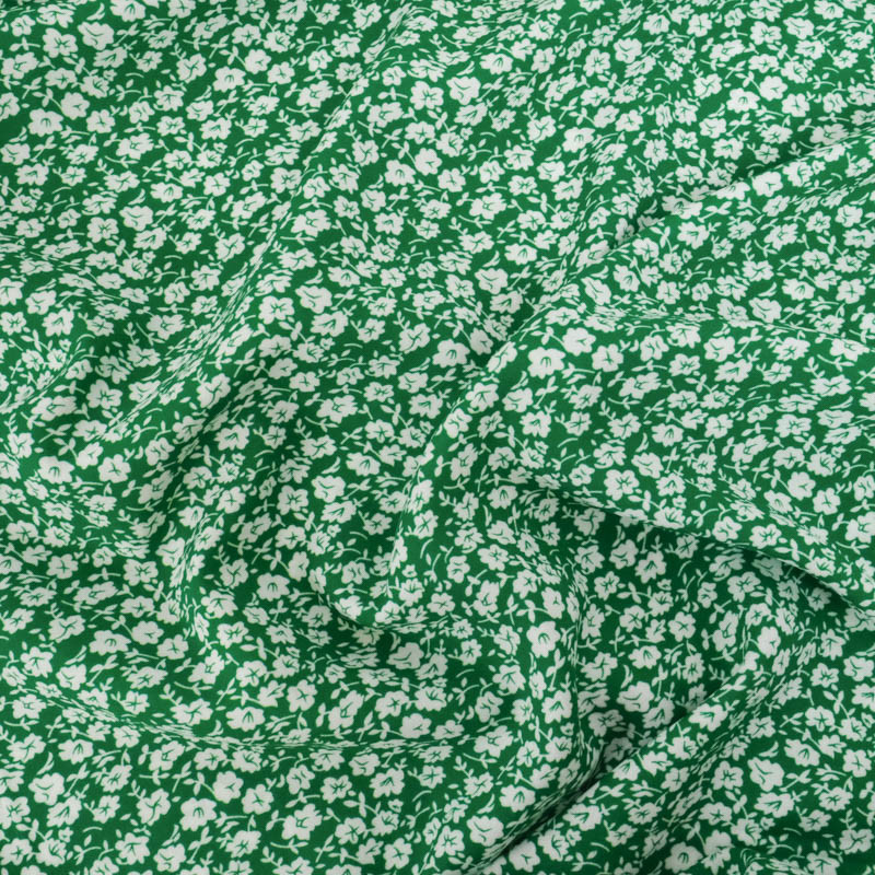 Popeline de Viscose Imprimé Tany Vert - Maison Klem