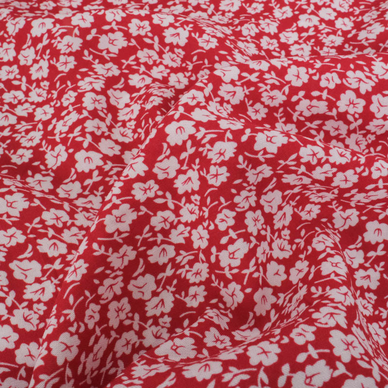 Popeline de Viscose Imprimé Tany Rouge - Maison Klem